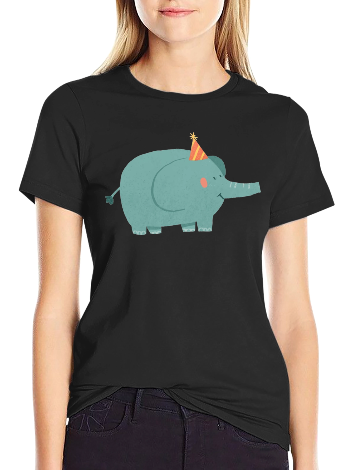 Elephant Party Tee - Cute Cartoon Graphic T-Shirt