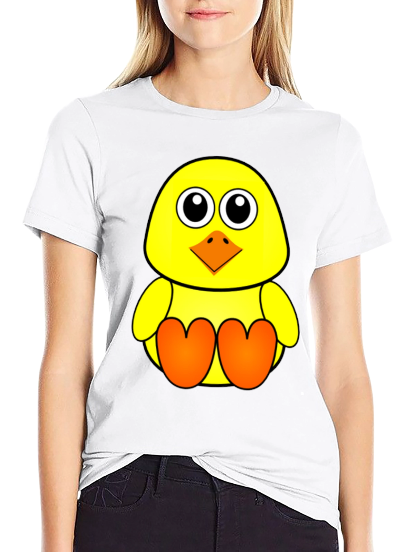 Cute Chick Graphic Tee - Black
