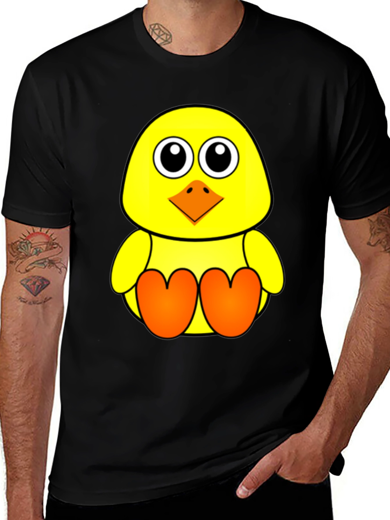 Cute Chick Graphic Tee - Black