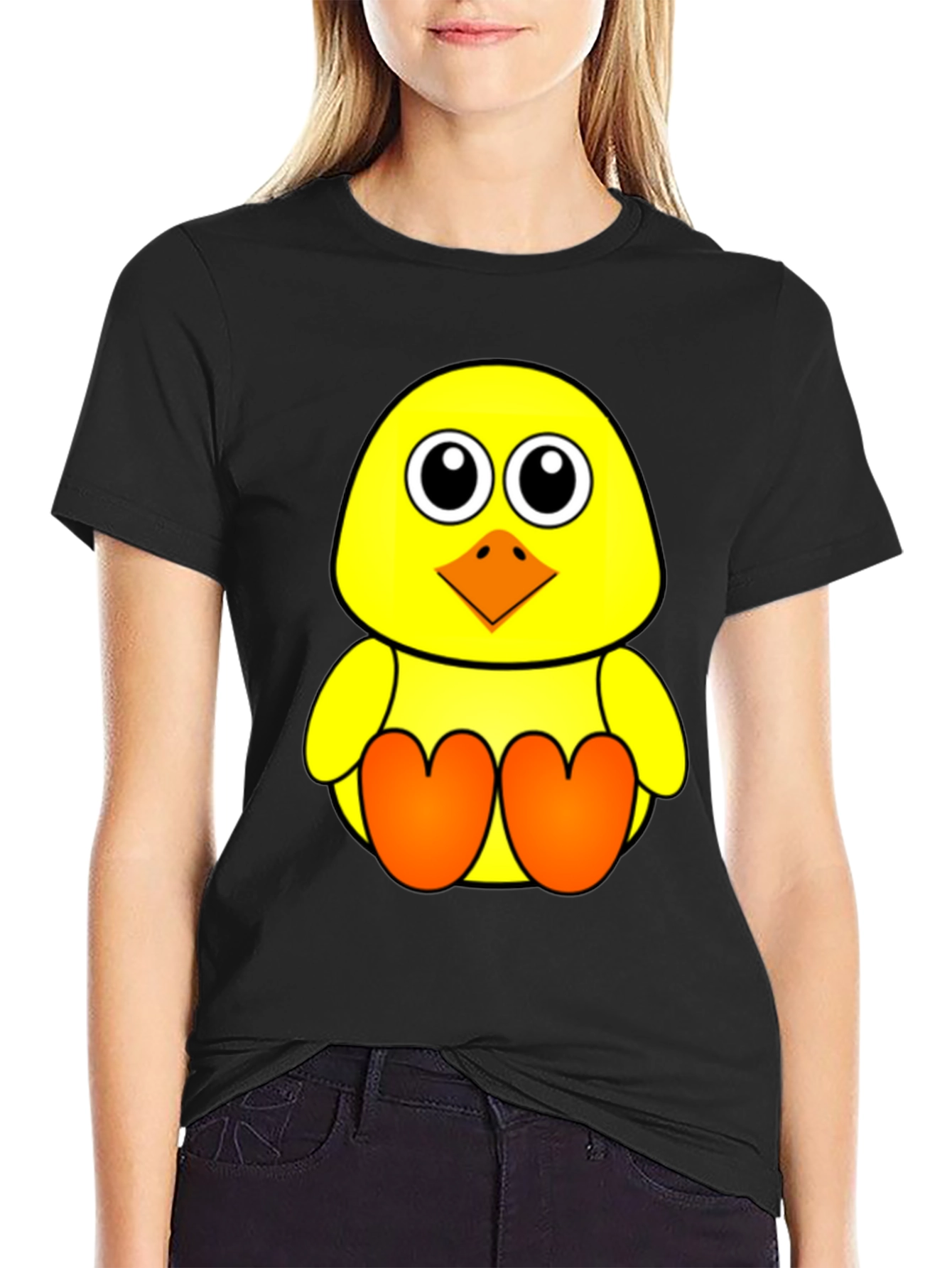 Cute Chick Graphic Tee - Black