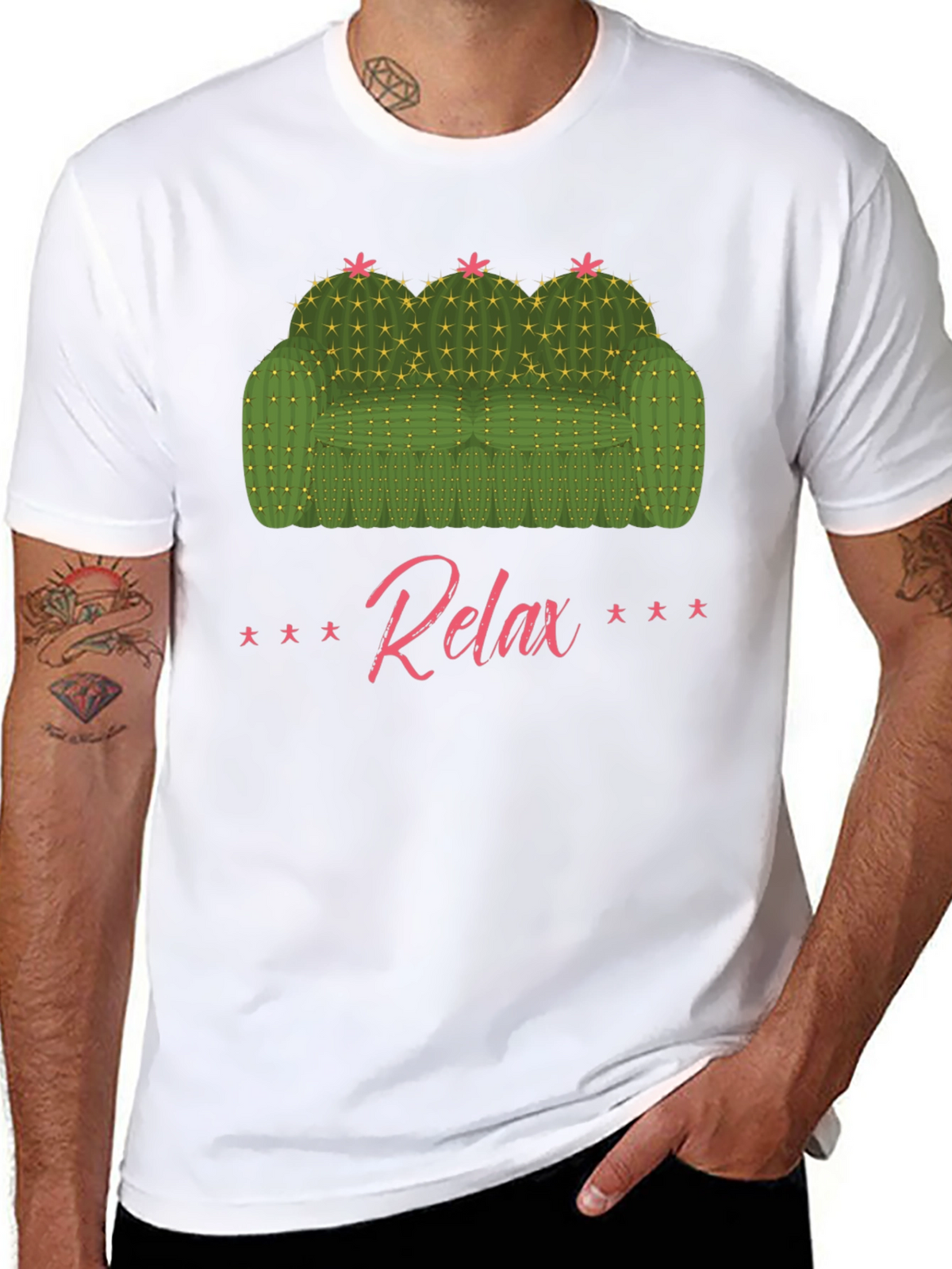 Relax Cactus Couch Graphic T-Shirt