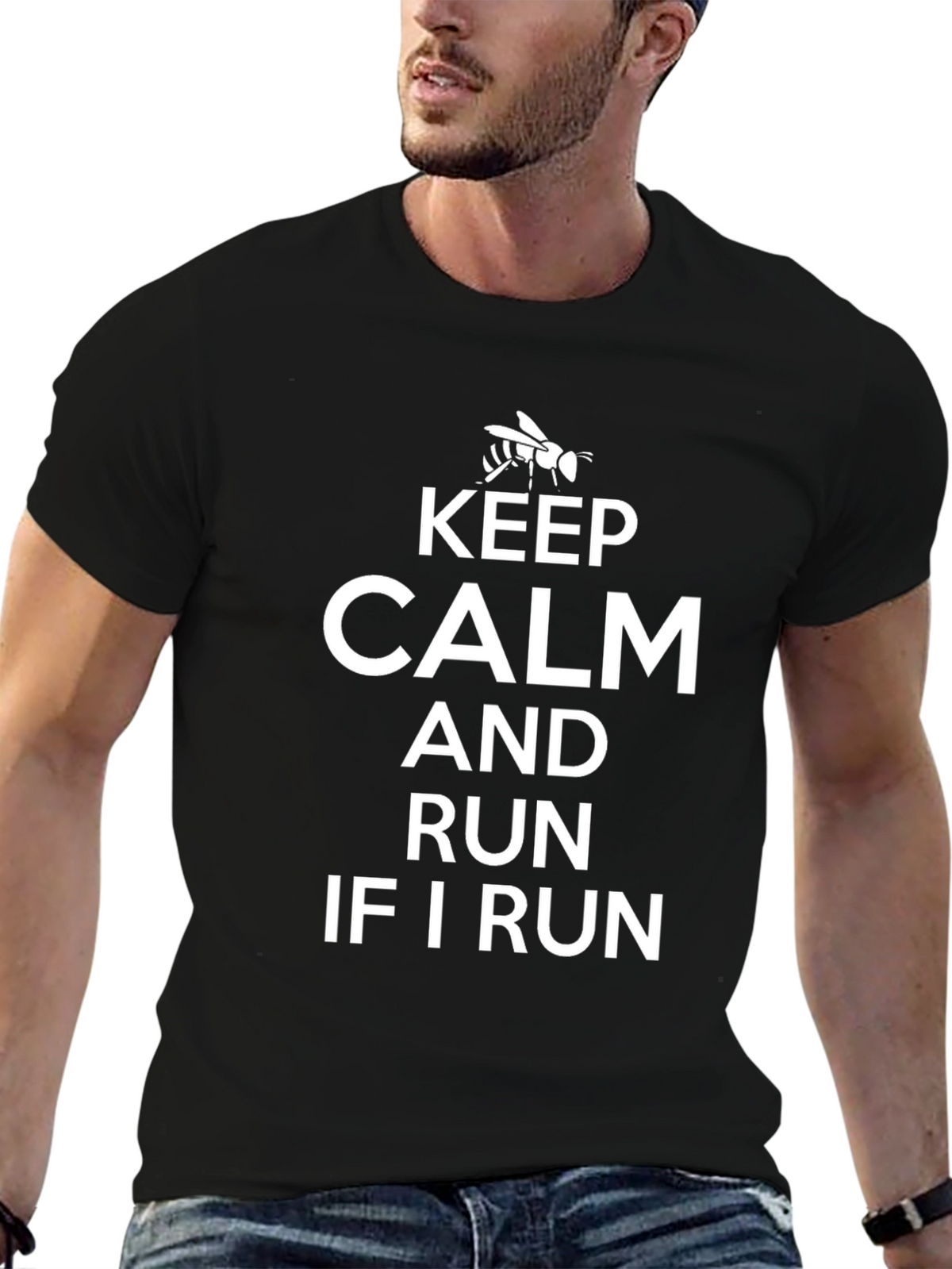 Keep Calm and Run Funny Graphic T-Shirt