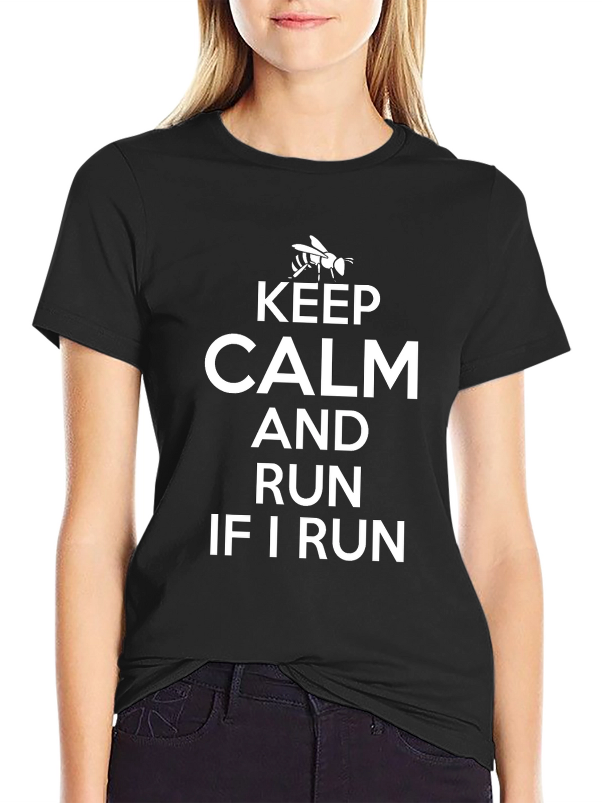 Keep Calm and Run Funny Graphic T-Shirt