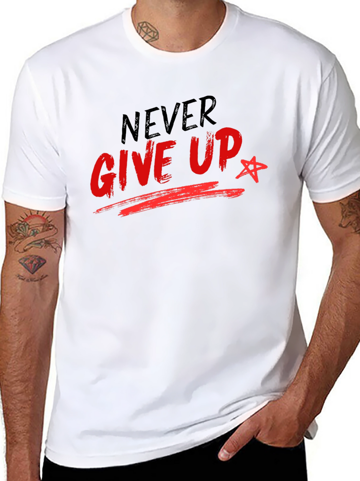 Never Give Up Graphic T-Shirt - Inspiring Motivational Tee