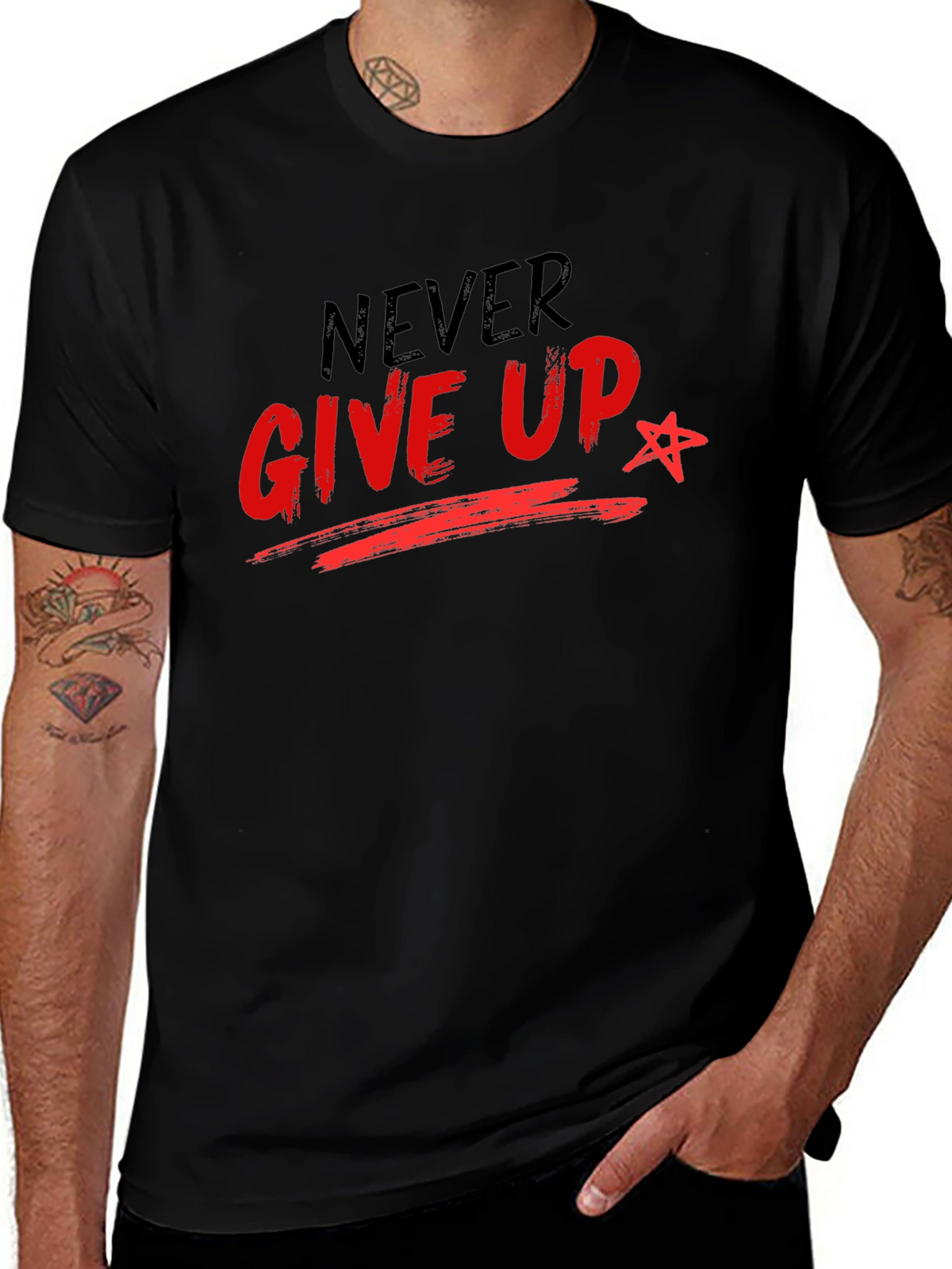 Never Give Up Graphic T-Shirt - Inspiring Motivational Tee
