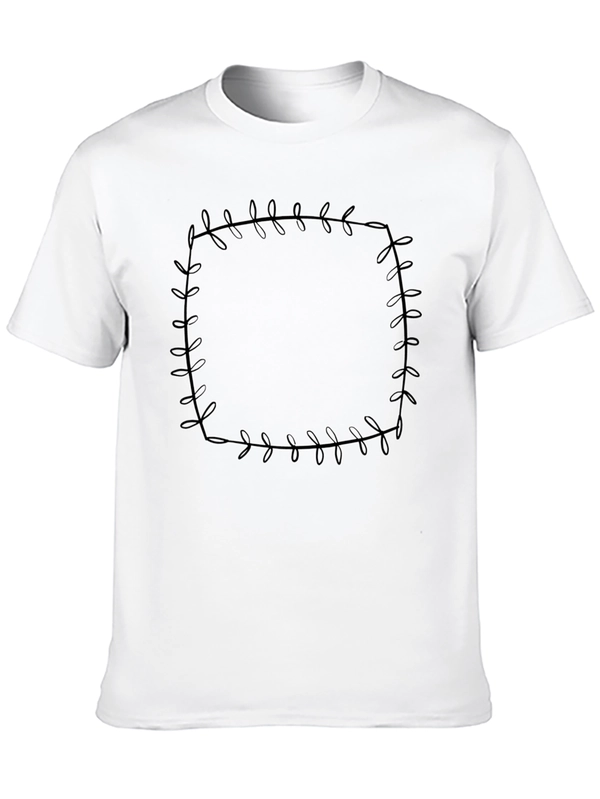 Leaf Border Graphic Print Tee - Black