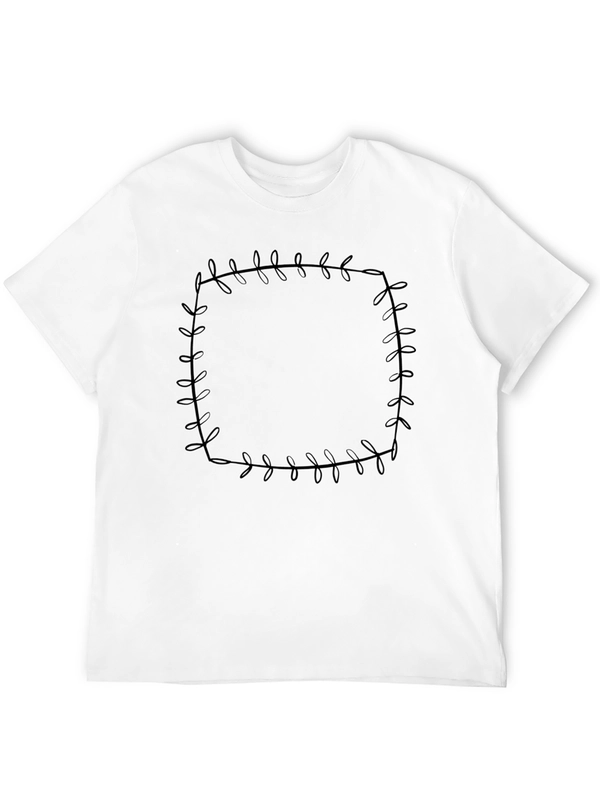 Leaf Border Graphic Print Tee - Black