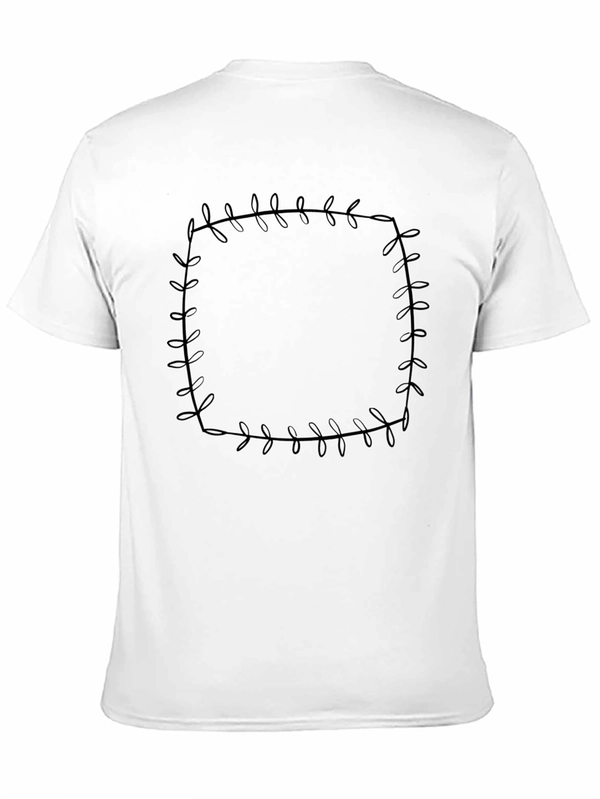 Leaf Border Graphic Print Tee - Black