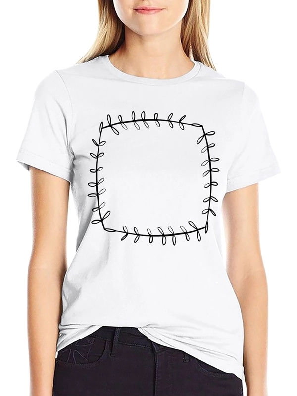 Leaf Border Graphic Print Tee - Black