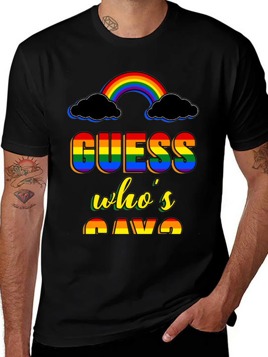 Guess Whos Gay T-Shirt Rainbow Pride