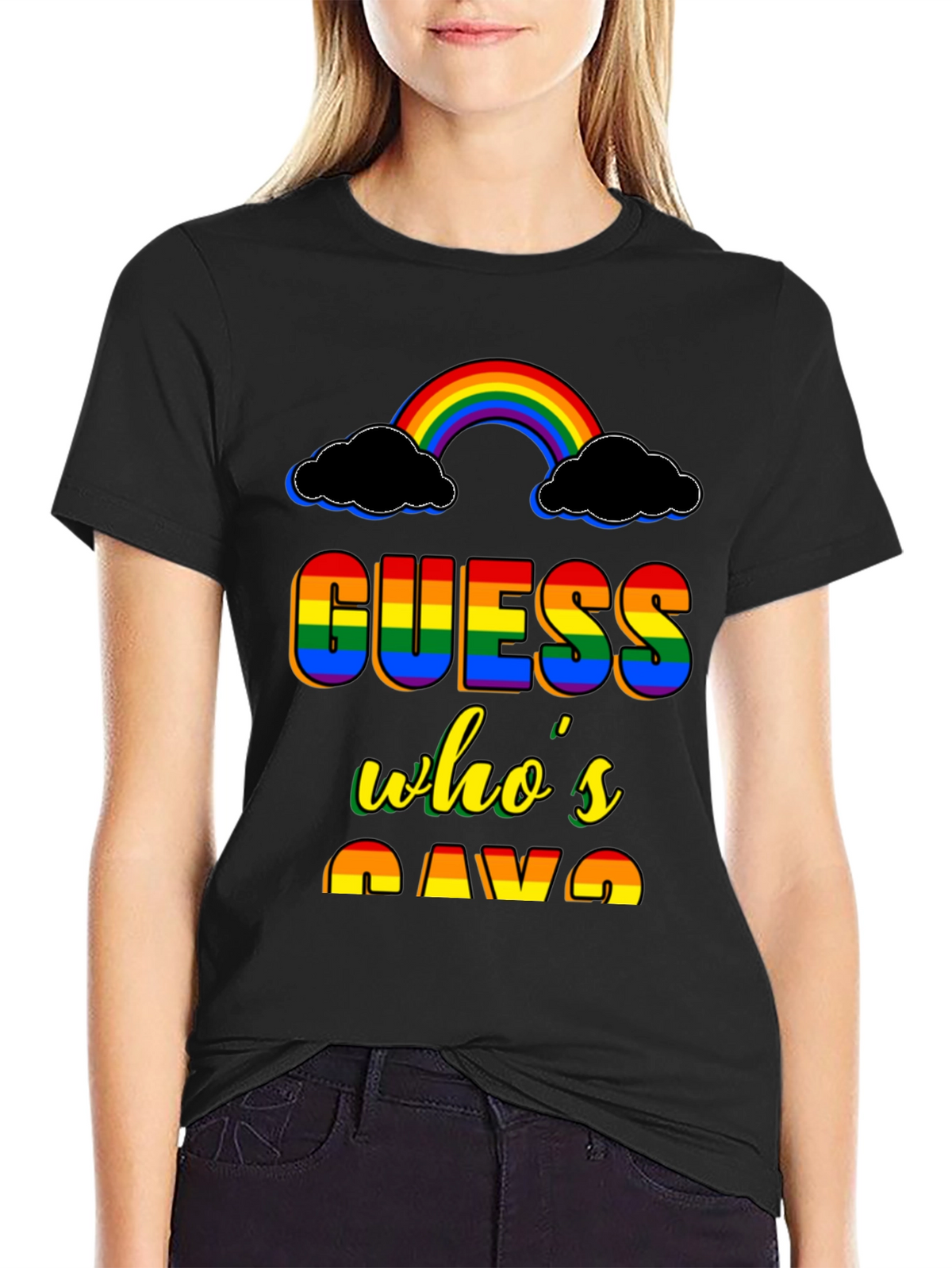 Guess Whos Gay T-Shirt Rainbow Pride