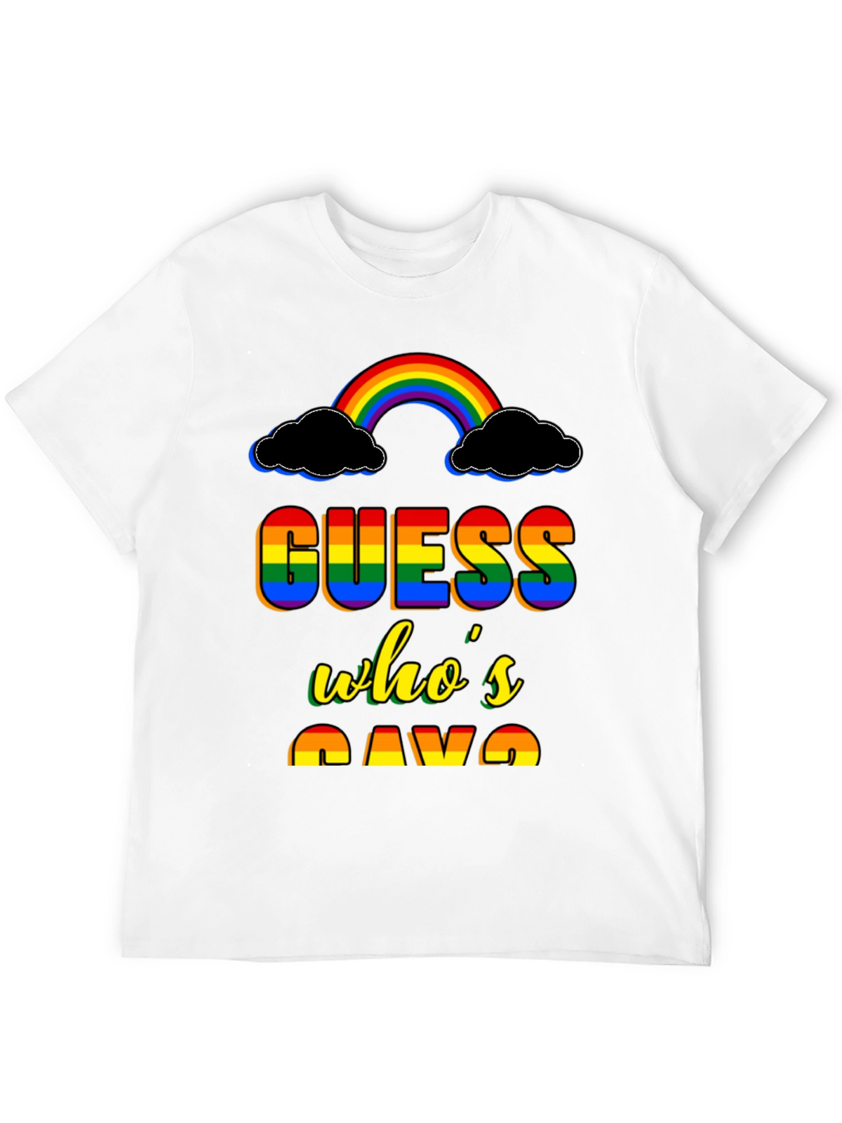 Guess Whos Gay T-Shirt Rainbow Pride