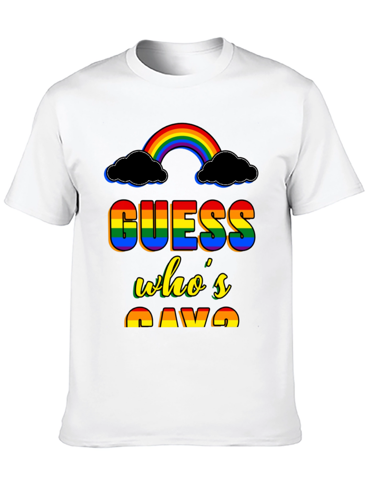 Guess Whos Gay T-Shirt Rainbow Pride