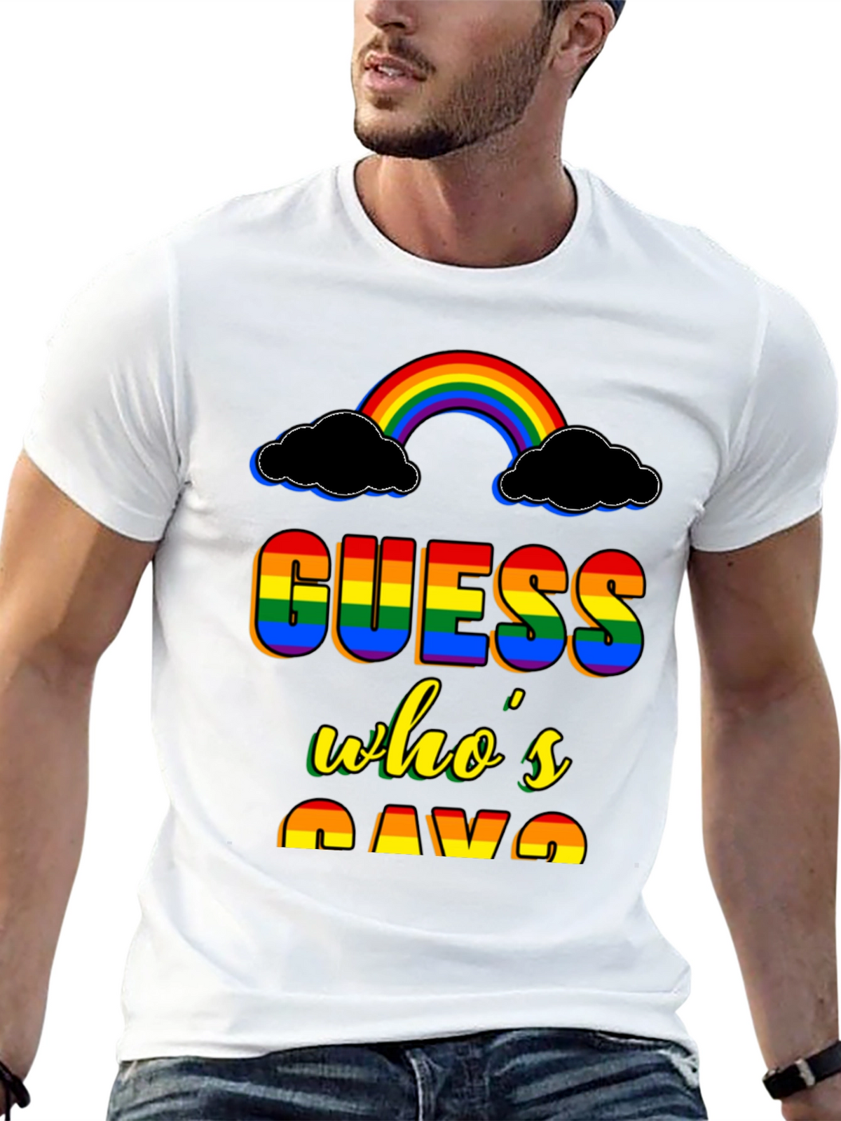 Guess Whos Gay T-Shirt Rainbow Pride