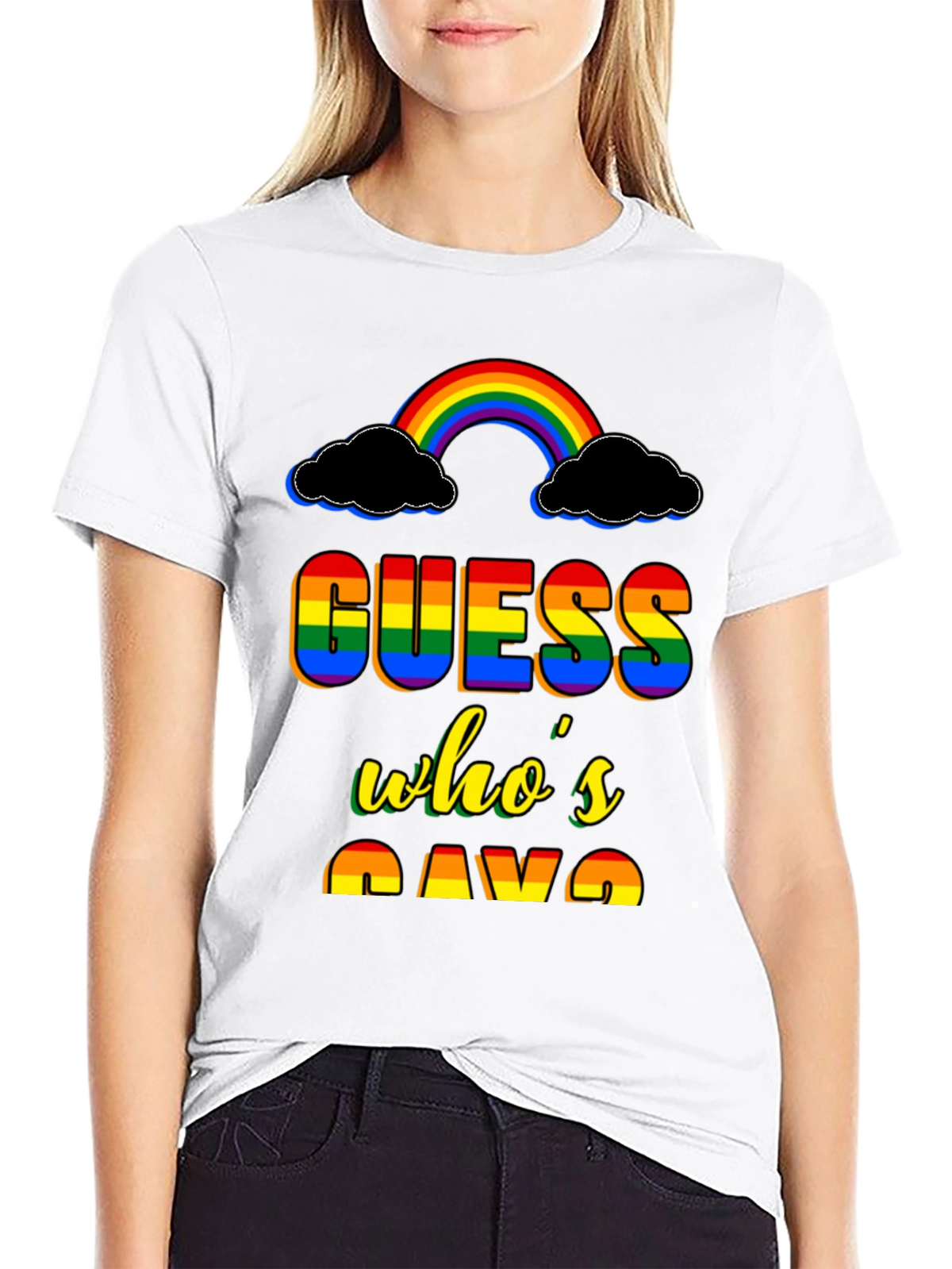 Guess Whos Gay T-Shirt Rainbow Pride