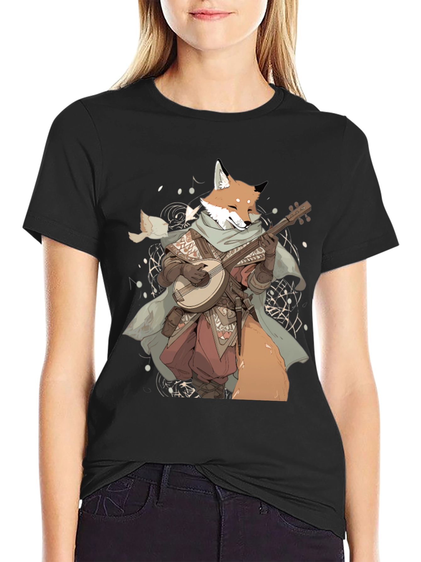 Fox Bard T-Shirt - Whimsical Design