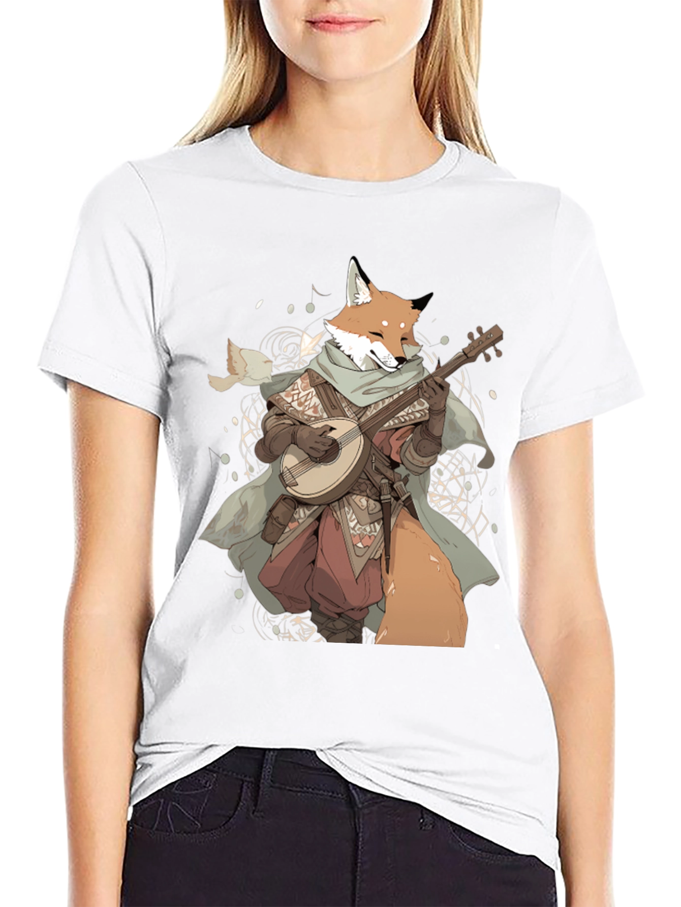 Fox Bard T-Shirt - Whimsical Design