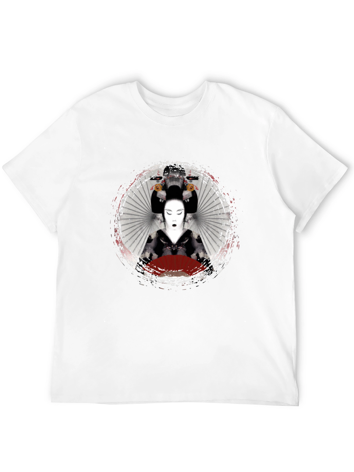 Geisha Graphic Print Black T-Shirt