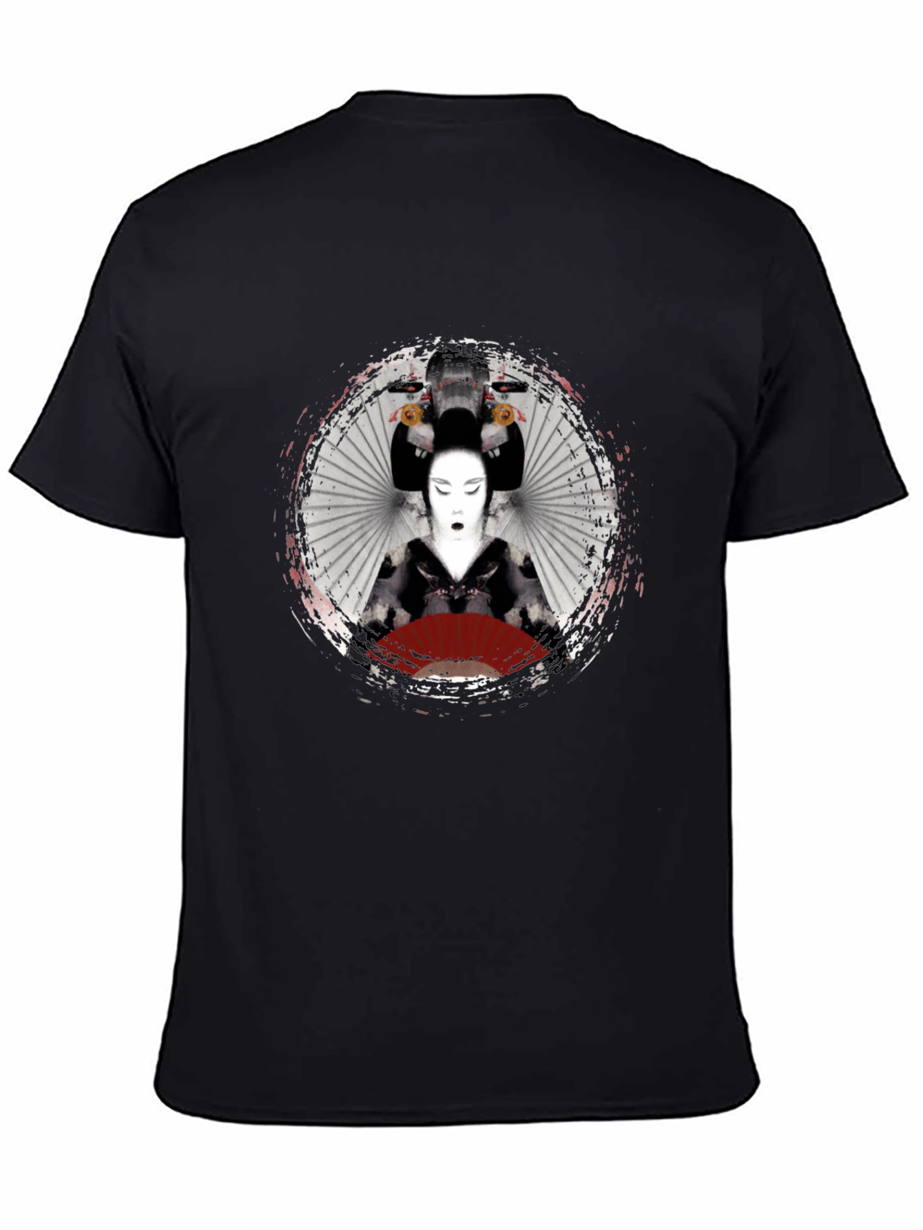Geisha Graphic Print Black T-Shirt