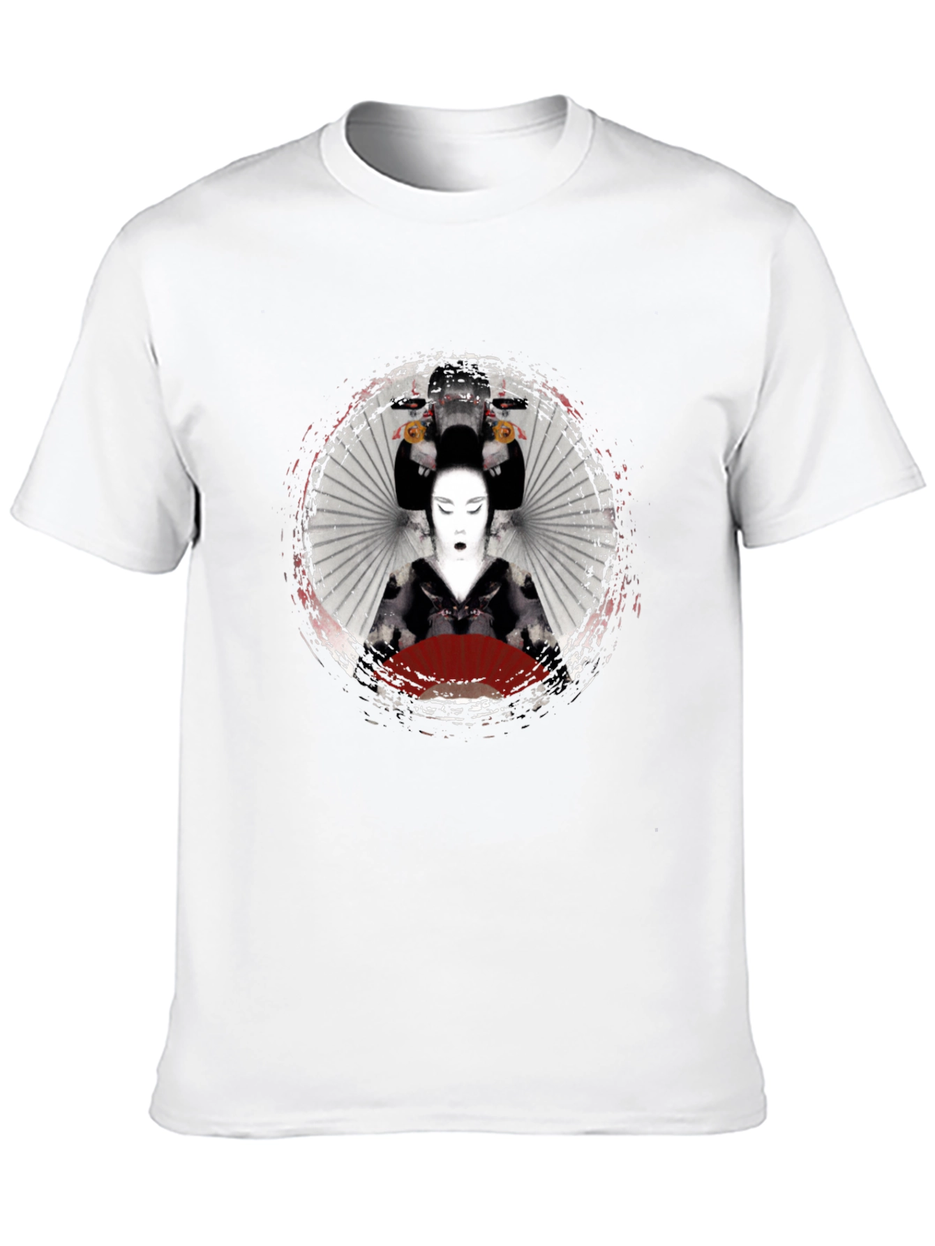 Geisha Graphic Print Black T-Shirt