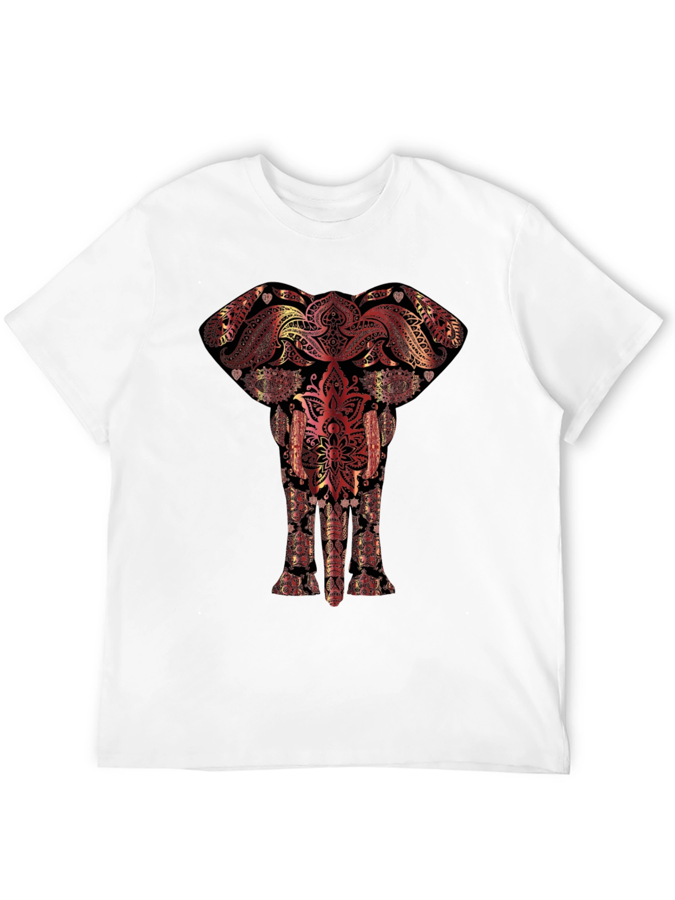 Elephant Mandala Graphic Tee - Artistic Black T-Shirt