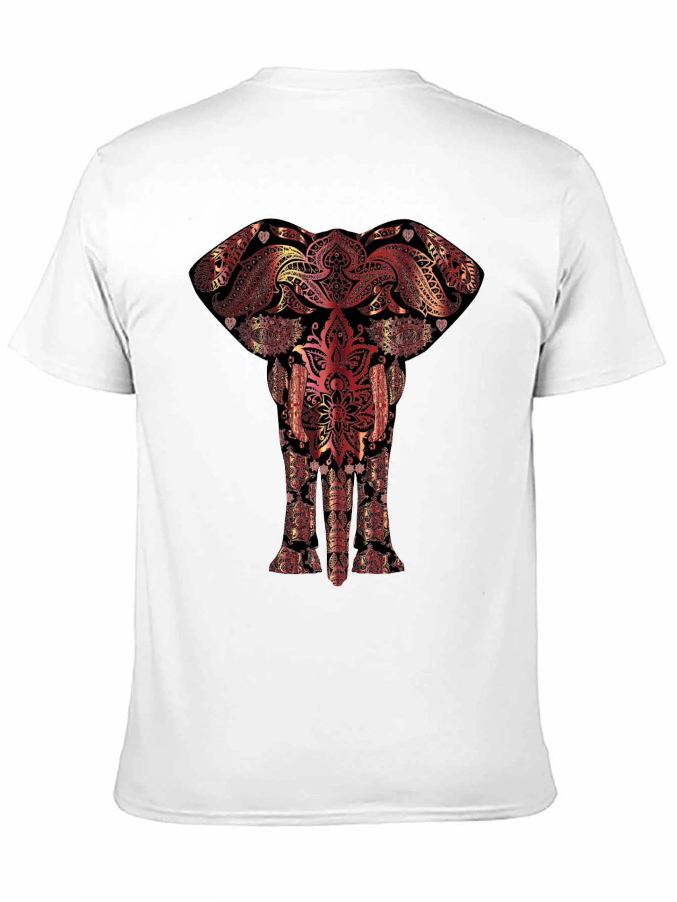 Elephant Mandala Graphic Tee - Artistic Black T-Shirt