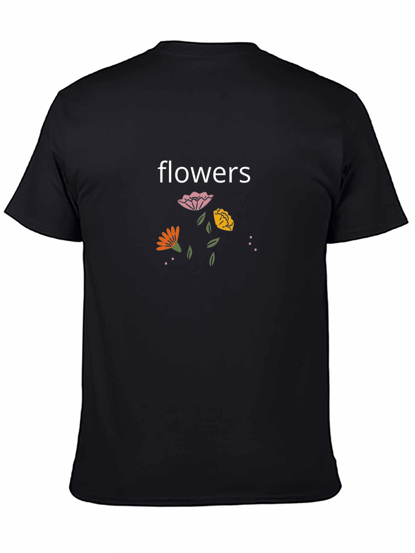 Flowers Graphic Black T-Shirt