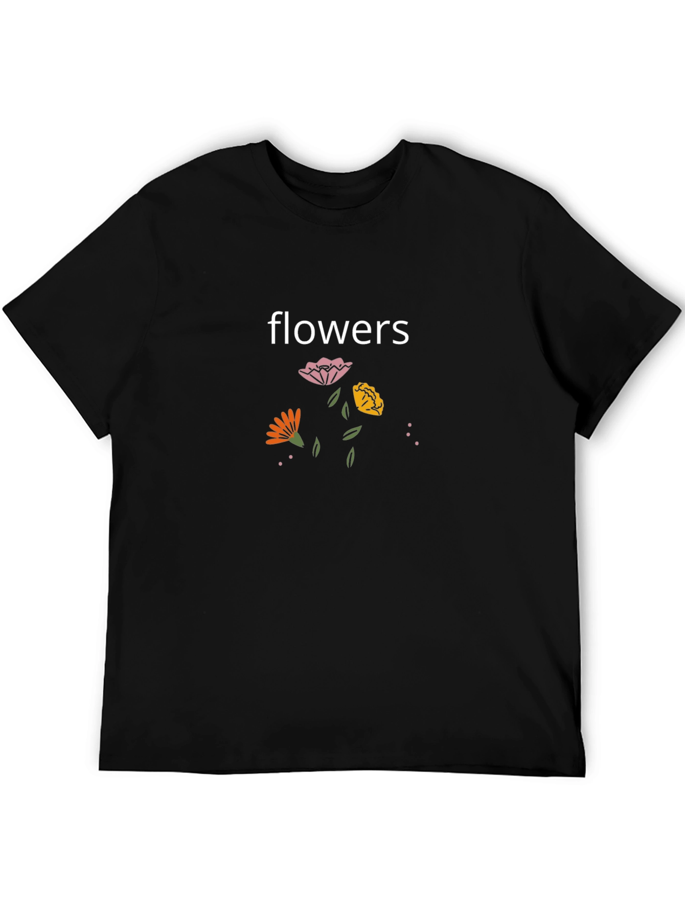 Flowers Graphic Black T-Shirt
