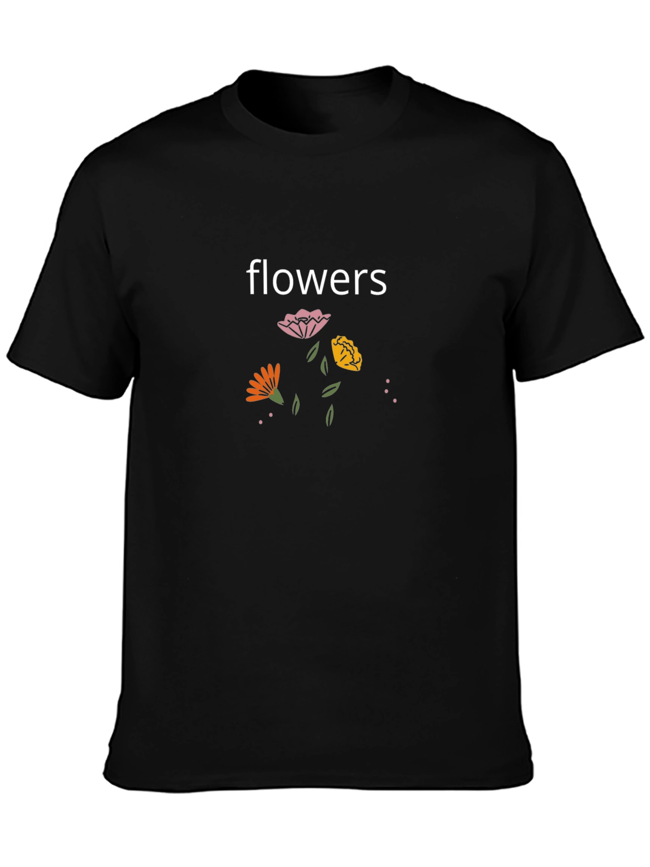 Flowers Graphic Black T-Shirt