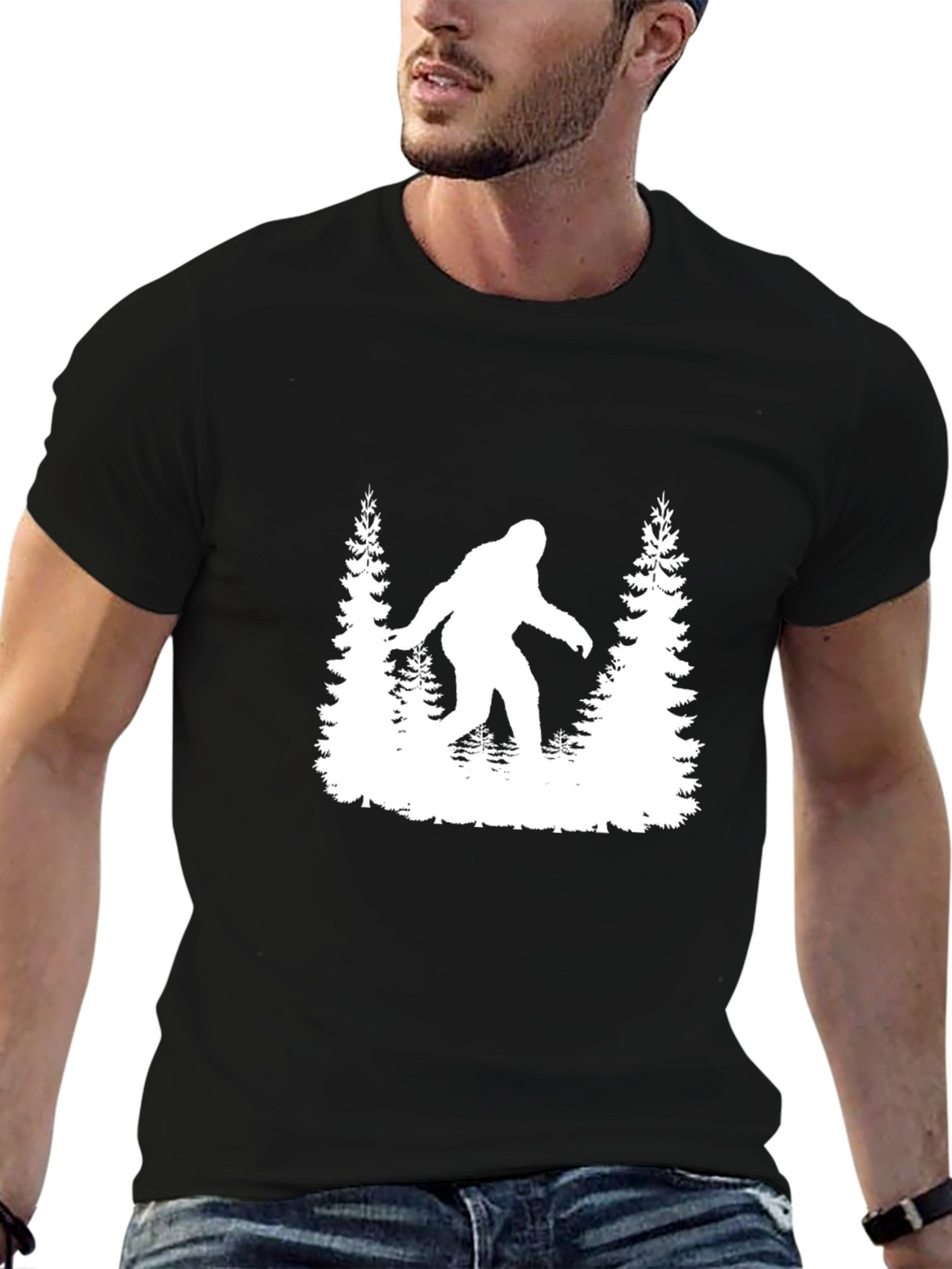 Bigfoot Silhouette Graphic Tee - Black
