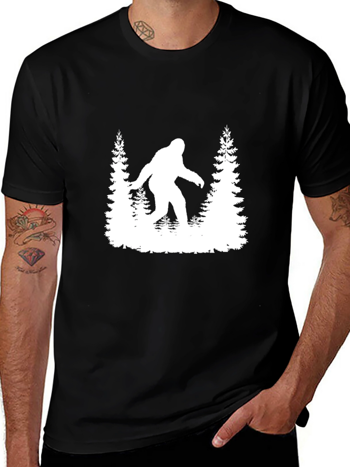 Bigfoot Silhouette Graphic Tee - Black