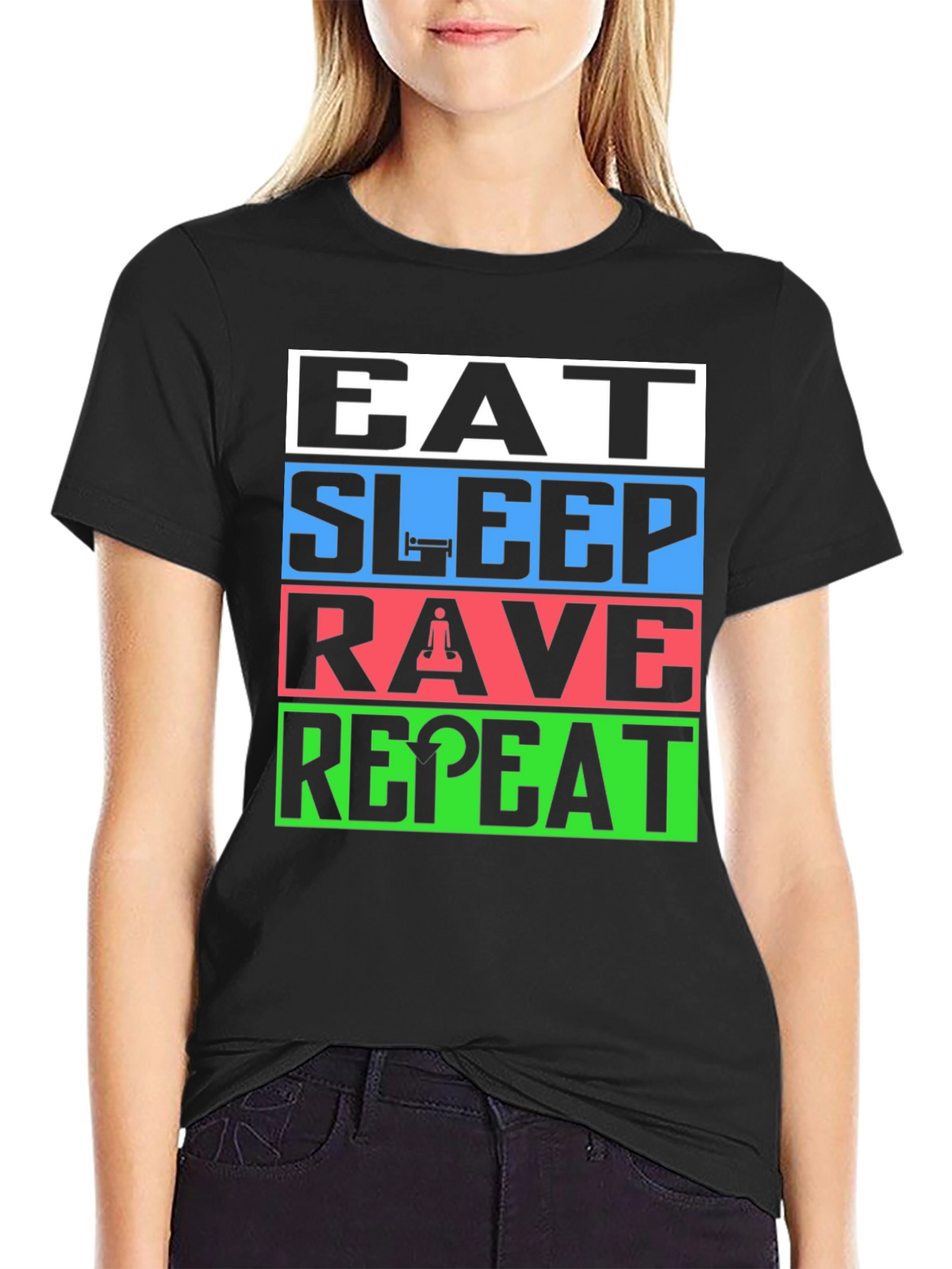 Eat Sleep Rave Repeat T-Shirt - EDM Party Tee