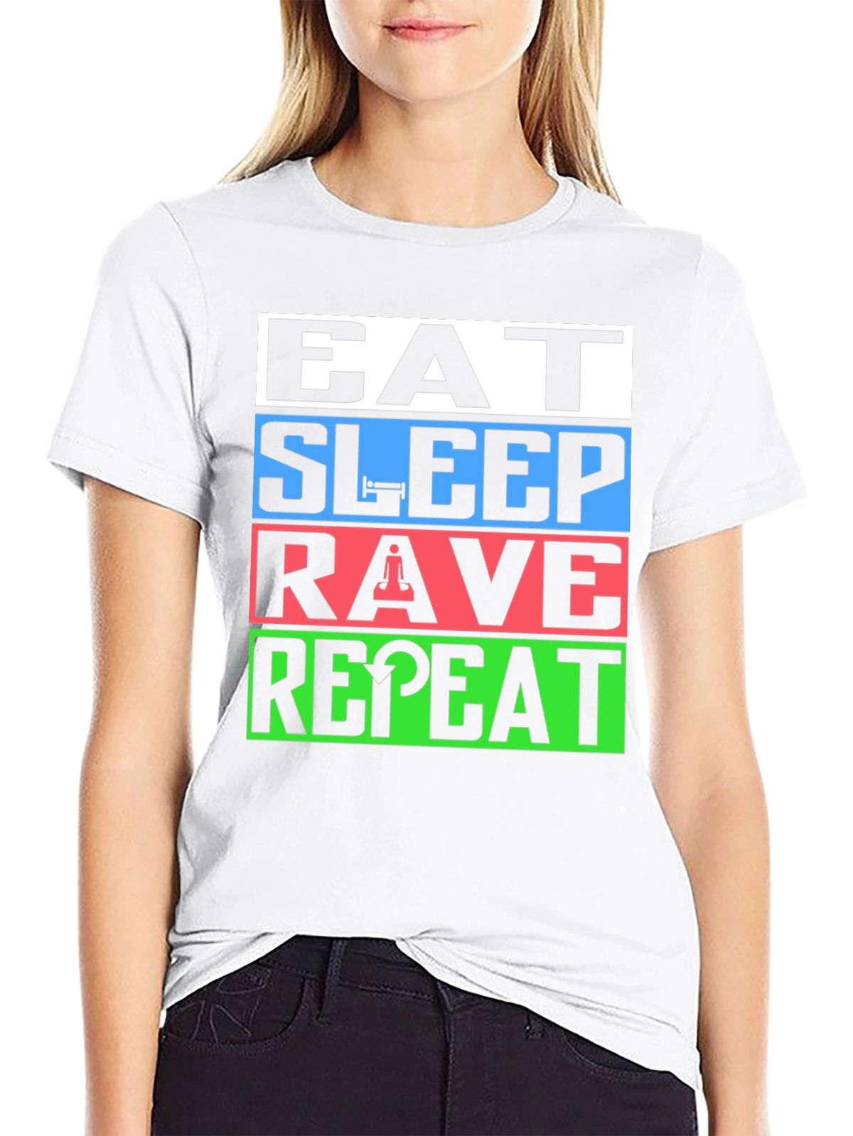 Eat Sleep Rave Repeat T-Shirt - EDM Party Tee