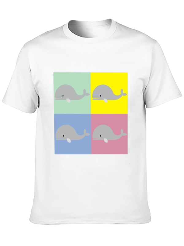 Whale Pop Art Graphic Tee - Black