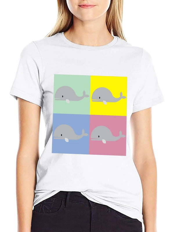 Whale Pop Art Graphic Tee - Black