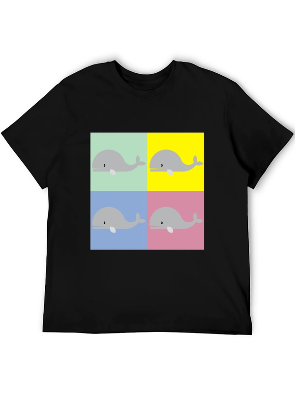 Whale Pop Art Graphic Tee - Black