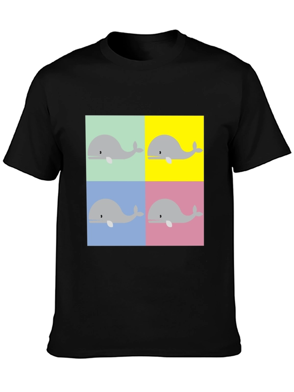 Whale Pop Art Graphic Tee - Black