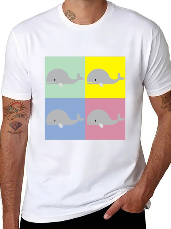 Whale Pop Art Graphic Tee - Black