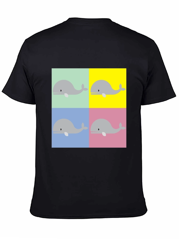 Whale Pop Art Graphic Tee - Black