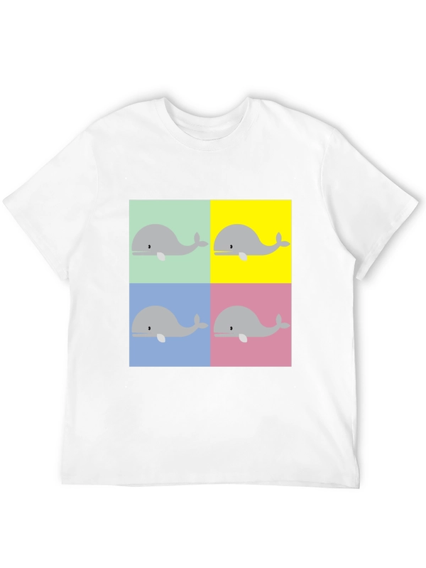 Whale Pop Art Graphic Tee - Black