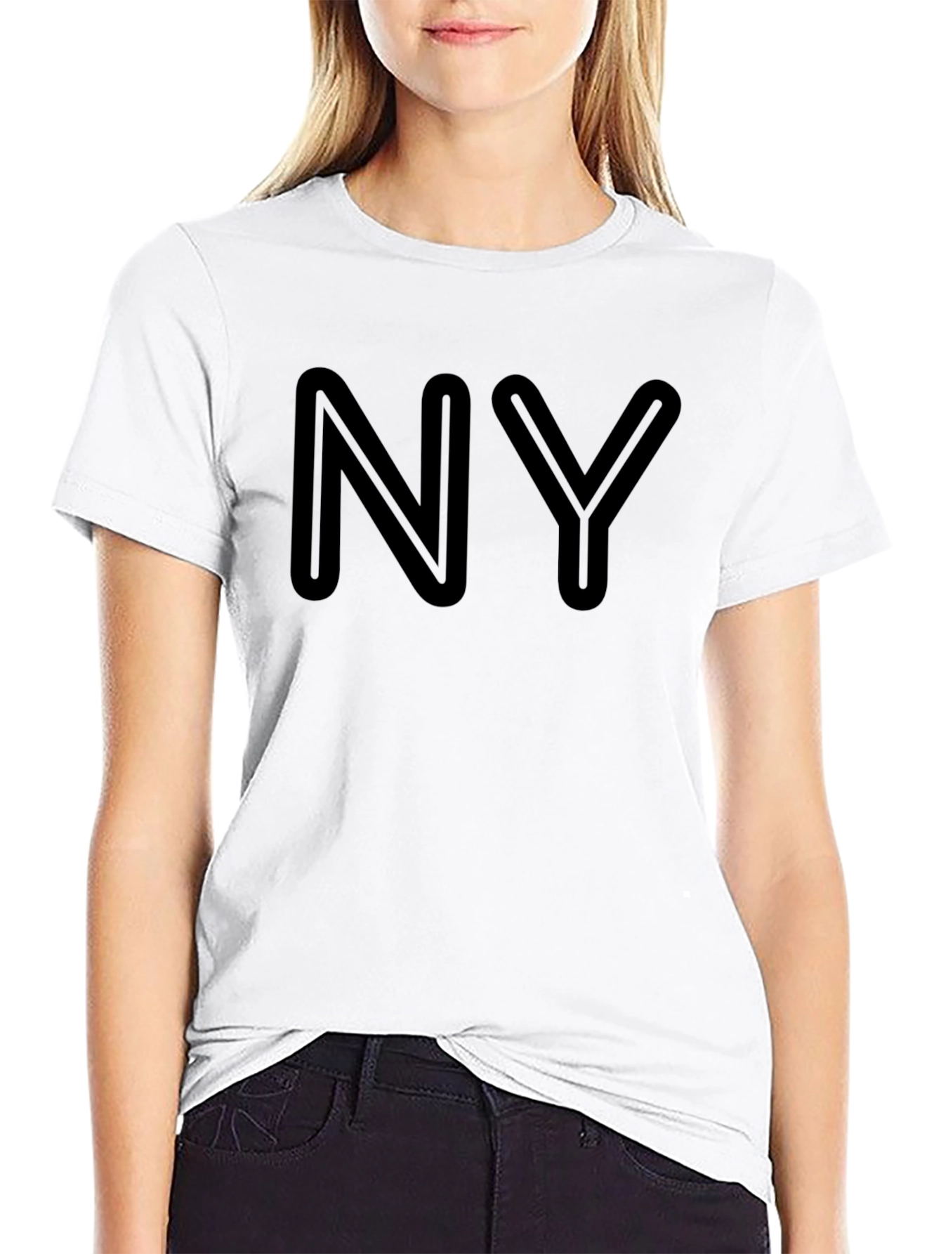 NY Letter Graphic Black T-Shirt