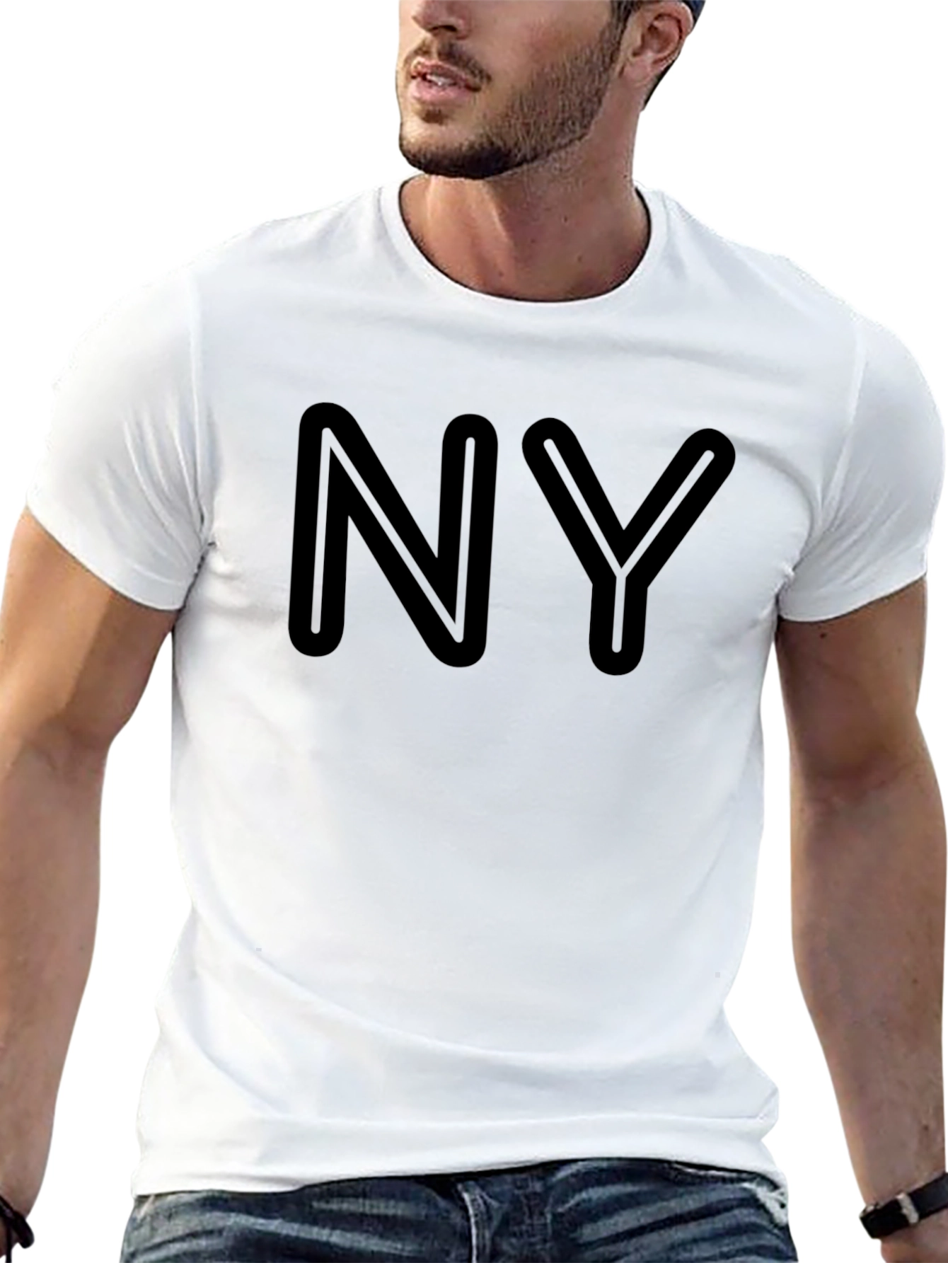 NY Letter Graphic Black T-Shirt