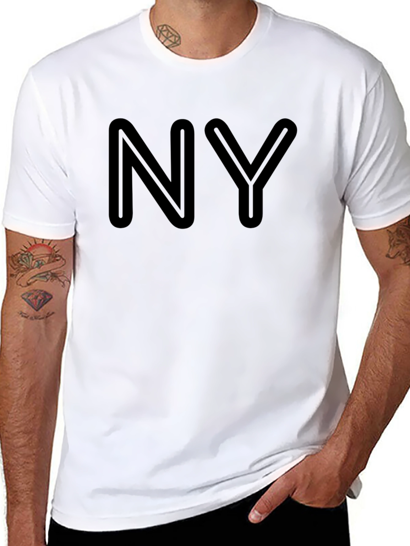 NY Letter Graphic Black T-Shirt