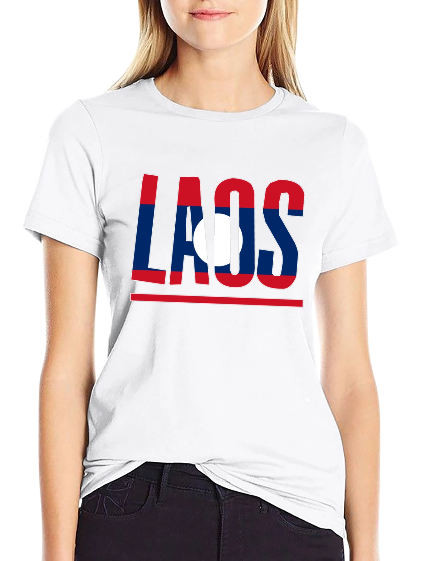 Laos Flag Graphic T-Shirt - Patriotic Style