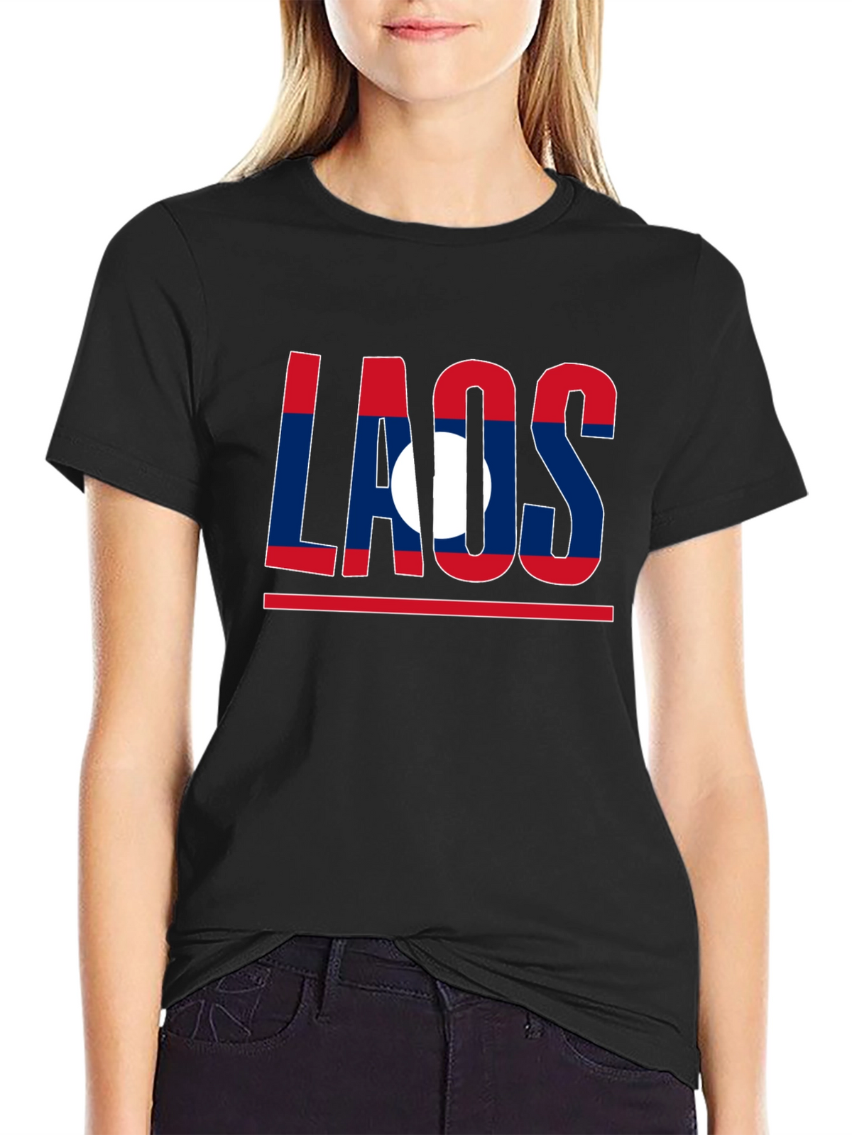 Laos Flag Graphic T-Shirt - Patriotic Style