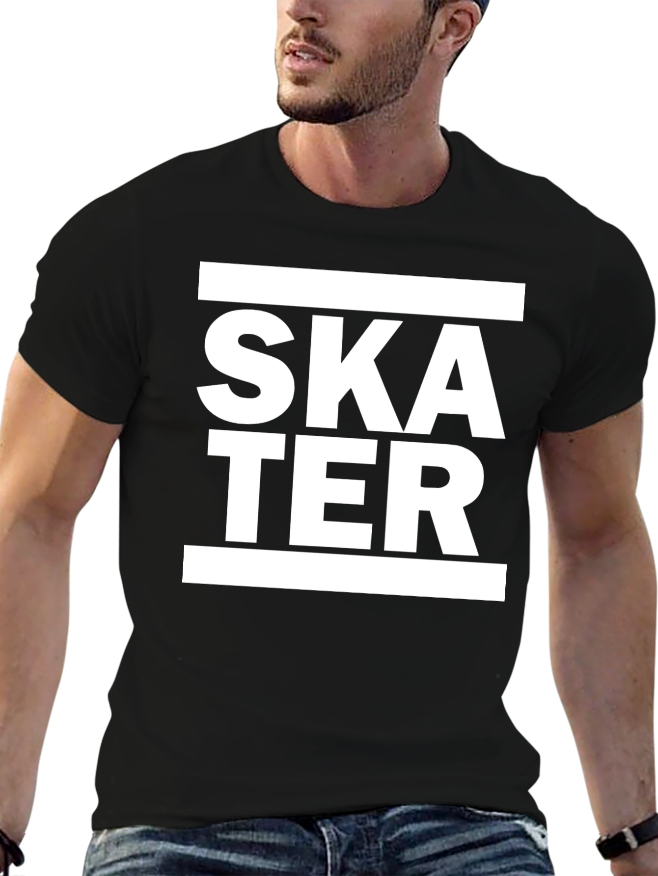 Skater Graphic Tee - Cool Black T-Shirt