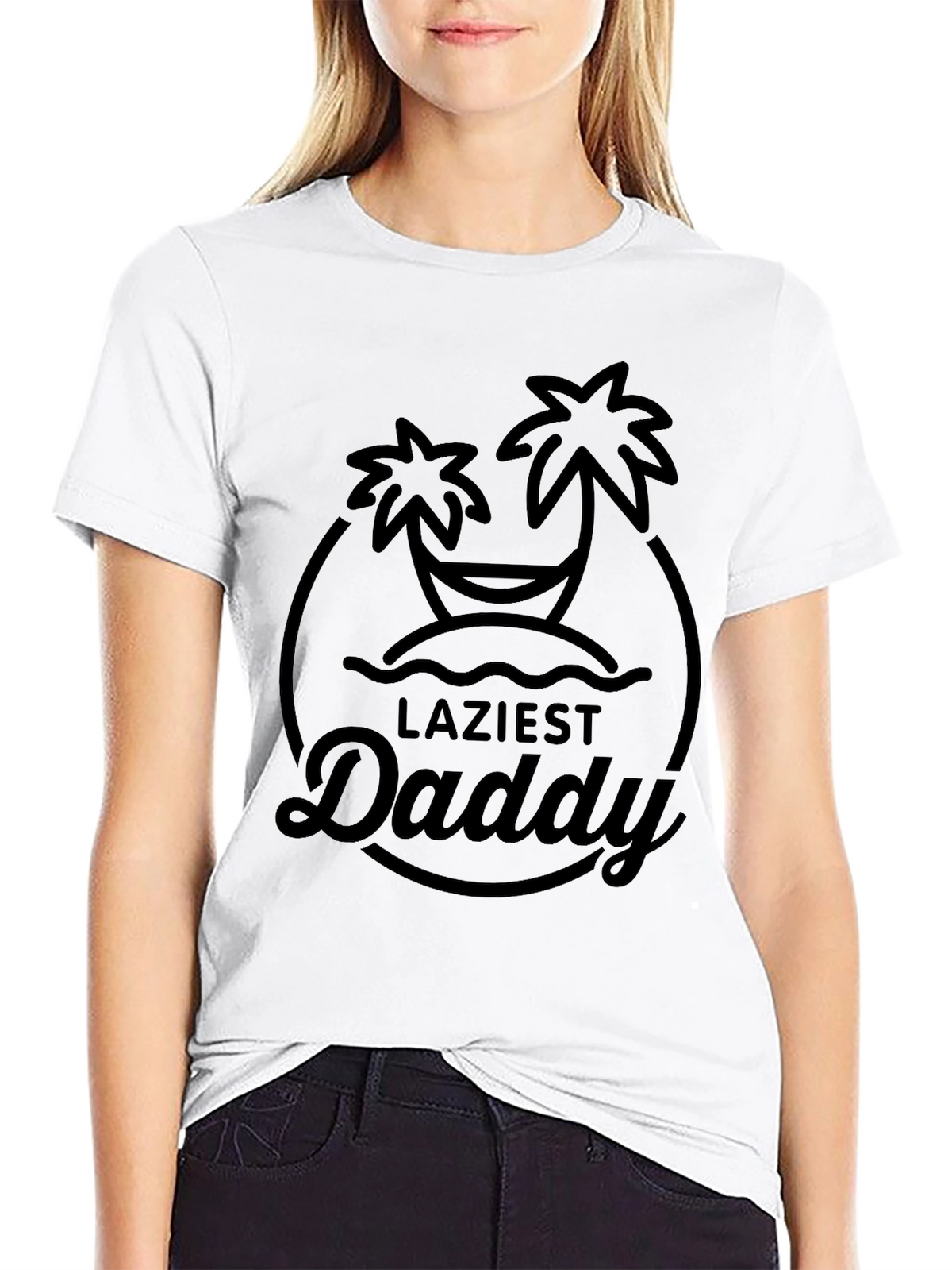 Laziest Daddy Black Graphic Tee