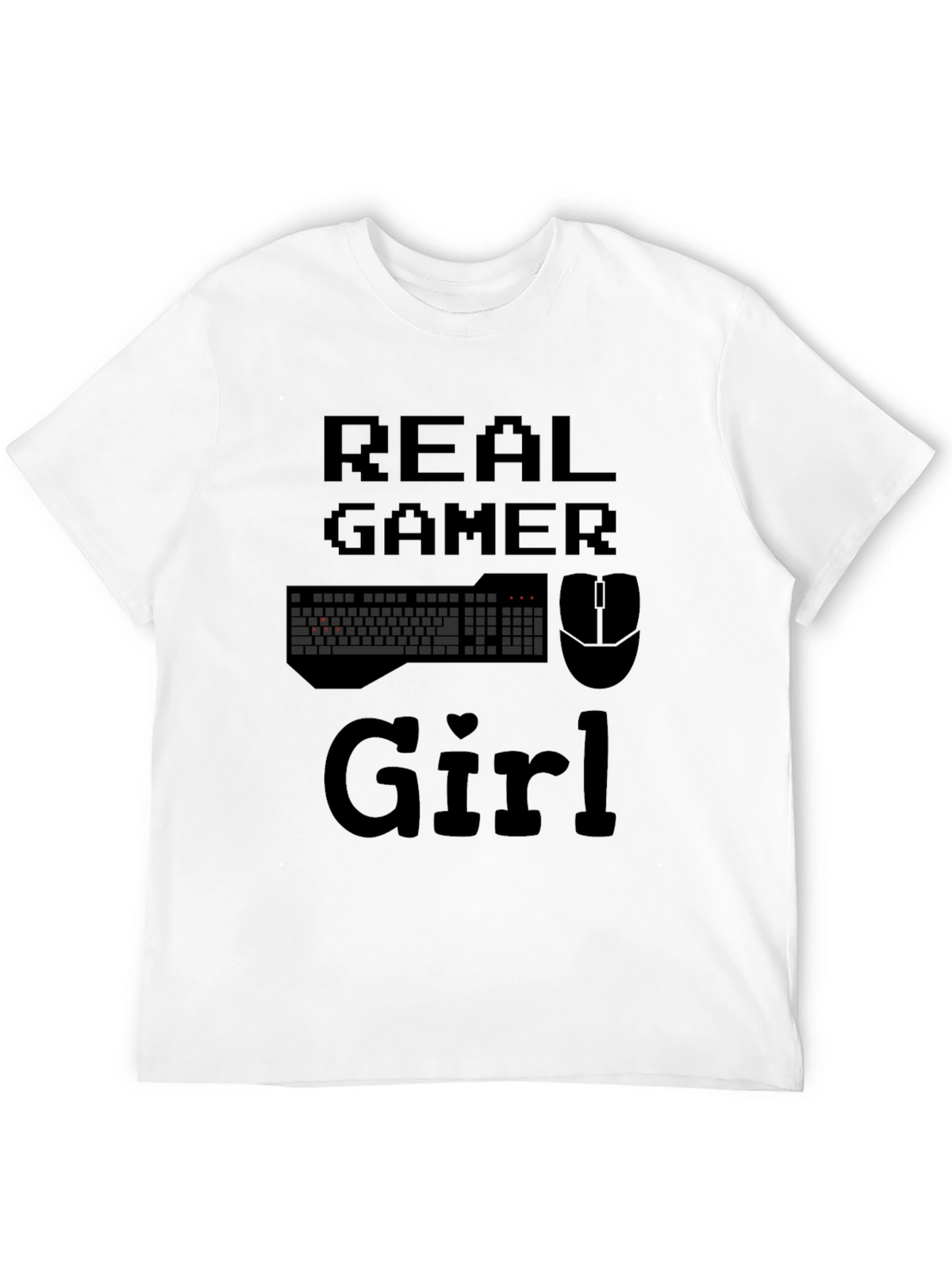 Real Gamer Girl Graphic T-Shirt - Black Cotton Tee