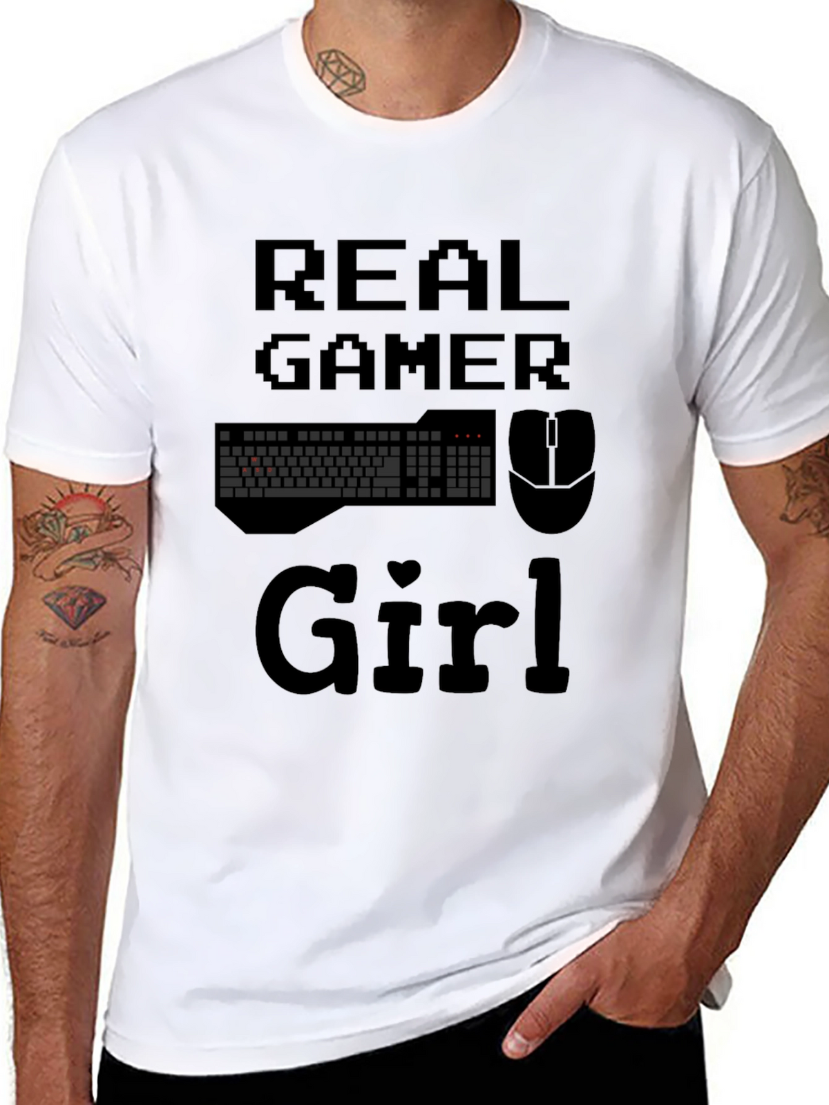 Real Gamer Girl Graphic T-Shirt - Black Cotton Tee
