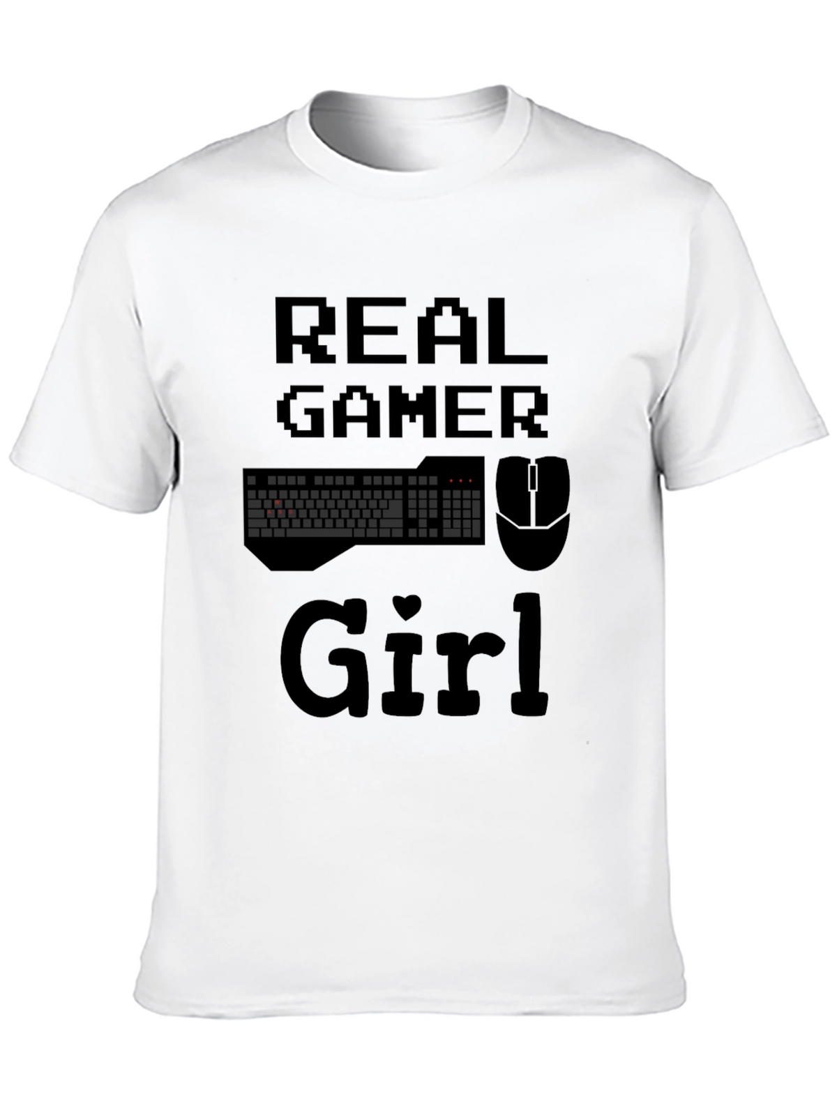 Real Gamer Girl Graphic T-Shirt - Black Cotton Tee